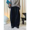 Novedad de Primavera Estilo Coreano Retro Cintura Elástica Plisados Forro Polar Pierna Ancha Jeans Silueta Holgada Pantalones Largos para Mujer