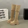 Botas de montar para mujer de doble uso estilo británico, novedad primavera y otoño 2026, botas largas hasta la rodilla con suela gruesa, tacón grueso y hebilla de cinturón