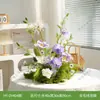 Hy-Dv4Arranjos Florais Artificiais e Decorações com Plantas Verdes para Mesas de Jantar, Exposições de Flores Artificiais de Luxo para Recepções de Hotéis