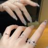 Anillo de apertura de estrella de mango de circón incrustado de diamantes diseño de personalidad anillo de dedo simple moda nicho accesorios versátiles al por mayor mujer