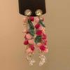Aretes de Acero Pin Lazo Cuentas de Arroz Concha Verano Suave Elegante Elegantes Aretes Diseño con Sentido Nicho