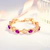 Yihua Celebridad de Internet Transmisión en Vivo Pulsera de Corazón Barroco Cristal Rojo Diamante Asimétrico Estéreo Zirconita Pulsera de Corazón