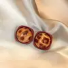 Brincos Grandes Florais Assimétricos Vermelhos Aveludados para Mulheres, Luxo Acessível, High-End, Brincos Elegantes e Atmosféricos Novos Brincos 2025