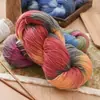 Ovillo de hilo de lana y alpaca de grosor medio con degradado de color para tejer a mano con ganchillo y agujas de tejer, para suéteres, gorros y bufandas.