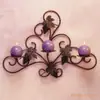 Candeliere de Ferro de Parede Jiang do Norte Artesanato em Metal Candeliere de Cobre Imitado Artesanato com Arame de Ferro Suporte de Flores Decorativo Pintado