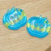 Accesorios de botones de manzana transparentes translúcidos estampados Botones para ropa DIY Botones decorativos Botones de cuatro agujeros en forma de manzana