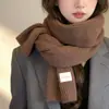 Cachecol de Tricô Versátil de Cor Sólida 2025 Novo Inverno High-End Estilo Coreano Quente e à Prova de Frio Protetor de Pescoço