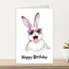 Conjunto de Cartão de Aniversário com Coelho em Aquarela de Novo Tamanho Grande e Conjunto de Envelopes Cartão de Bênção de Aniversário Cartão de Convite 10 Conjuntos Lote