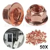 A1201420072 Es Adecuado para BMW Serie 3 E30 Tubo de Escape de Automóvil Tuerca Hexagonal Chapada en Cobre M8 Tuerca Antiaflojamiento
