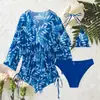 Traje de baño europeo y americano de tres piezas con estampado personalizado para mujer, Moda transfronteriza de Amazon y Aliexpress, Elegante y Sexy