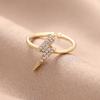 Cross-border Hot Selling Lightning Ring Abrindo Anel Ajustável Moda Personalidade Feminina Anel de Comida Jóias Atacado