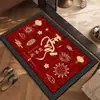 Nuevo Estilo Chino Año del Caballo Cristal Rojo Terciopelo Felpudo de Piso Felpudo de Entrada de Año Nuevo Felpudo Antideslizante para Entrada Felpudo de Entrada Resistente a Manchas