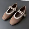 Novedad Otoño 2026 Zapatos Mary Jane Retro Franceses de Gamuza de Corte Bajo para Mujer con Correa de Hebilla Única Zapatos Planos Casuales para Mujer