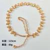Corrente de Cintura Borboleta de Metal para Mulheres, Decoração de Corrente com Pérolas Prateadas, Cinto de Cintura Versátil para Vestido, Estilo Retrô Europeu e Americano