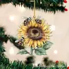 Pendant de porquinho fofo para interior de carro, decoração acrílica, pingente de espelho retrovisor de carro, chaveiro