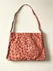 Bolso de Hombro de Lona y Pana con Estampado de Leopardo, Doble Capa Mejorada, Estilo Coreano, Selección de Influencers, Estudiante de Verano, Artístico