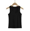 Chaleco de moda diaria para mujer, estilo americano, de ala ancha, en forma de I, básico, sencillo, ajustado, con cuello en U, sin mangas, con tirantes