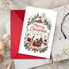 Cartão de Boas Festas de Natal com Ovelhinha Fofa e Árvore de Natal, com Envelope, Mensagem de Bênção para o Feriado, Convite, Cartão de Cumprimentos para Presente