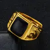 Anel Aberto com Gotejamento de Óleo Vermelho/Verde/Preto, Anel Masculino de Latão Banhado a Ouro, Anel Banhado a Ouro com Pedra Preciosa para Mulheres como Presente