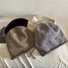 Gorro Retro Pile de Confinamiento para Mujer que Muestra el Rostro, Pequeño, Rizado, a Prueba de Viento, Versátil, para Circunferencia de Cabeza Grande, Tejido, para el Frío, Sombrero de Estilo Japonés para Hombre