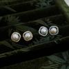 Pendientes sencillos de perlas de agua dulce con circonita cuadrada para mujer, de alta gama, ligeros, de lujo, de estilo nicho, de moda sencilla para otoño e invierno.