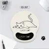 Mouse Pad de Pulso de Gato Fofo Apoio de Mão de Silicone Simples para Escritório Almofada de Pulso Espessa Estéreo 3D Prevenção de Dor na Mão do Mouse