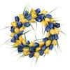Corona de tulipanes artificiales transfronteriza Hongyu, corona artificial de primavera y verano, corona decorativa amarilla y azul para puerta de entrada y hogar.