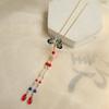Tocado Hanfu con borlas largas de estilo antiguo, horquilla de mariposa cloisonné, accesorios retro con movimiento de paso, elegantes accesorios para el cabello que combinan con todo