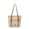 Bolsa de Lona Bolsa Tote de Gran Capacidad Casual Nuevo Estilo Moda Europea Americana Bolso de Mano Textura Simple para Viajar Bolso de Hombro Único para Mujeres