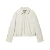 Exportación Transfronteriza Ropa de Mujer Otoño e Invierno 2025 Europea y Americana Solapa Manga Larga Acolchada PU Chaqueta Uniforme de Béisbol para Mujer D6395170