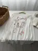 Camiseta Manga Longa Fina de Tencel com Estampa de Desenho e Strass Hotfix Proteção Solar Feminina 2026 Chegada Nova de Verão Top com Sensação Fresca Estilo Preguiçoso