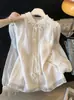 Blusa de Gasa Estilo Chic Francés para Mujer, Nuevo Estilo Otoño Temprano 2026, Atractiva y Lujosa, Elegante Top Camisa con Manga de Linterna