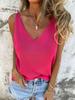 2025 Transfronterizo Europeo y Americano Nuevo Amazon AliExpress Estación Independiente Chal de Verano para Mujer con Cuello en V de Color Sólido Moda