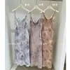 Ls Vestido de Tirantes Delgado con Cuello Elegante Plisado Degradado Shisanxing Guangzhou 2026 Nuevo Vestido de Verano 61678