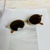 Gafas de Sol Estilo Hong Kong 2025 Nuevo Marco Dorado para Mujer, Moda de Alta Gama, Estilo Old Money, Gafas de Sol Retro Ovaladas de Marco Pequeño