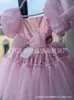 Vestido de Dama de Honor Nuevo 2026 para Niñas Pequeñas, Vestido de Princesa con Mangas Abullonadas para Niños, Atuendo de Presentación para Niñas