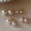 Pendientes de Perla Shijia Estilo Francés para Mujer, Elegantes y Sencillos, Exquisitos y Lujosos, Pendientes Populares de Gama Alta al por Mayor