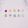 Venda Quente Flor de Cinco Pétalas Glitter Fino Decorações para Nail Art Pequenos Acessórios de Resina Acessórios de Montagem para Brincos DIY Presilha de Cabelo Unhas Usáveis Atacado