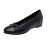 Zapatos de mujer planos sin cordones, suela blanda, estilo popular de moda nuevo otoño 2026, zapatos para abuela de mediana edad, cómodos zapatos de cuero con tacón de cuña