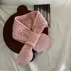 Cachecol Retrô Cruzado Estilo Coreano para Crianças (Meninos e Meninas), Cachecol Pequeno de Tricô Versátil em Cor Sólida, Quente e Moderno para Bebês no Inverno
