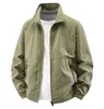 Nueva Chaqueta de Trabajo Impermeable de Primavera con Cuello Alto, Top Casual Holgado, Chaqueta Transpirable Fina y Sencilla para Hombres de Mediana Edad