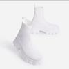 Zapatos tipo calcetín para pareja para mujer, Botines cortos de punto casuales para otoño e invierno, Zapatos de talla grande para mujer 35-4243
