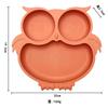 Conjunto de Louça com Ventosa de Silicone de Grau Alimentício para Bebê Tigela para Comida de Bebê Colher Macia Prato Infantil Prato Coruja