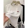 Camiseta de manga larga de algodón puro para mujer, nuevo estilo otoño 2026, adecuada tanto para usar sola como debajo de otras prendas, top básico de canalé ajustado con cuello redondo