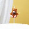 Estilo Ins Desenho Animado Decoração de Bolo de Aniversário Vela Flor Chapéu de Festa Urso Rosto Sorridente Coração Velas de Aniversário para Crianças