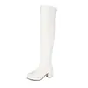 Botas Largas de Plataforma con Tacón Grueso para Mujer, Cremallera Lateral Adelgazantes, Elásticas, Hasta la Rodilla, Otoño/Invierno 2026, Tallas Grandes 40-45