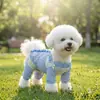 Pantalones Desmontables de Cuadros Burbuja Dulces a Prueba de Polvo para Perros Pequeños Bichon Teddy Ropa para Perros Mascotas Anti-Suciedad para Exteriores