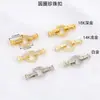 Chapado en Oro de 18K Color Duradero Microincrustado Zircón Forma de Corazón Trébol de Cuatro Hojas Cierre de Perla Hecho a Mano Accesorios de Joyería DIY Cierre de Perla Osmanthus