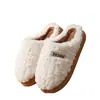 Chinelos de algodão outono e inverno femininos 2025 novo casal casa mais veludo quente antiderrapante sapatos pós-parto chinelos peludos masculinos