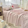 Sábana de Cama de Algodón Lavado de Gasa de Doble Capa con Volantes Florales Estilo Coreano Juego de Tres Piezas para Dormitorio de Estudiante Sábana Individual Antideslizante